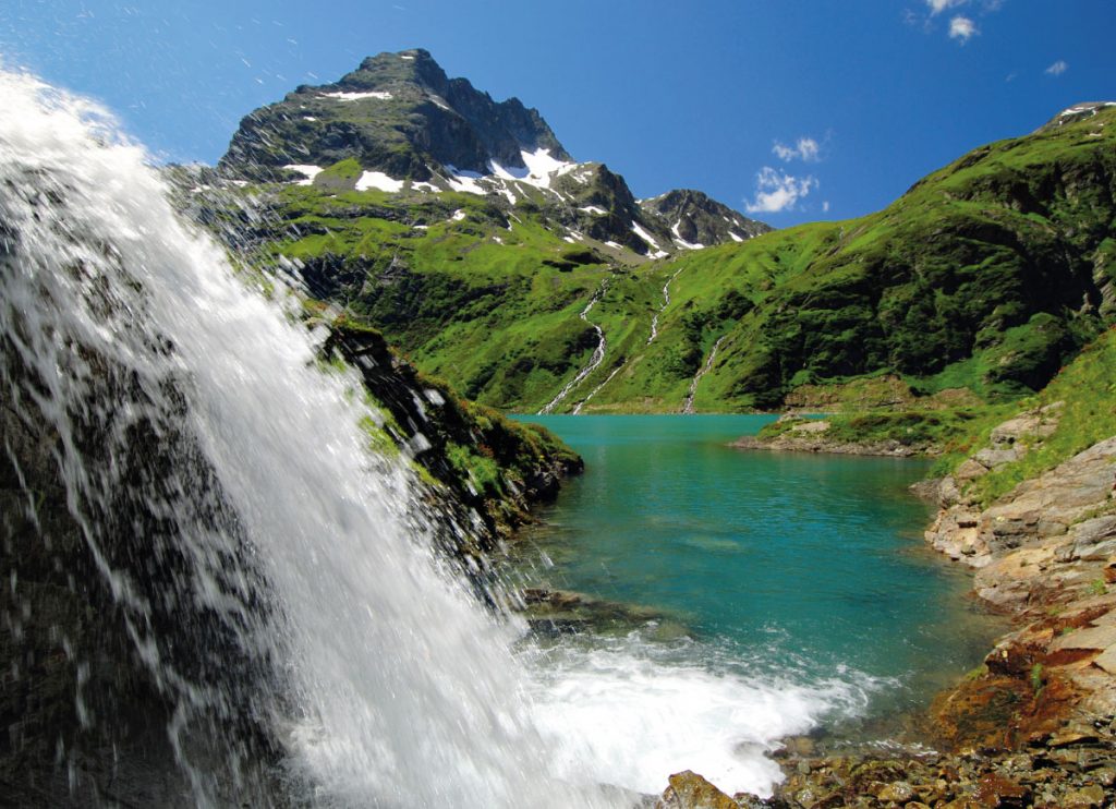 St Anton Waterfall - summer in the alps