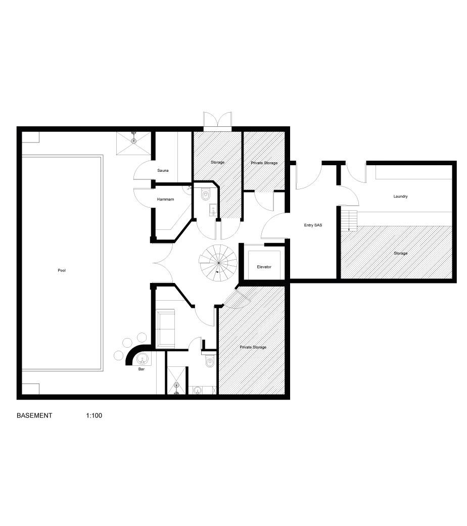Chalet Tahion basement floor plan